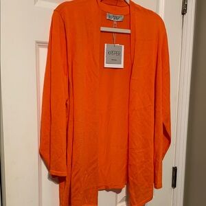Kasper Vibrant Orange Open Cardigan New with Tags 2X